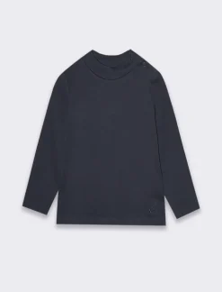 Piazza Italia Maglietta in interlock con ricamo - Blu Best Sale