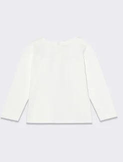 Piazza Italia Maglietta in jersey con applicazione di paillettes - panna Bianco New