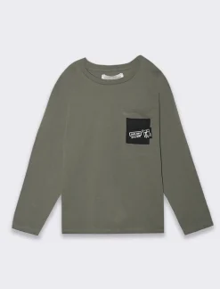 Piazza Italia Maglietta in jersey con tasca ed etichetta - militare Verde Store