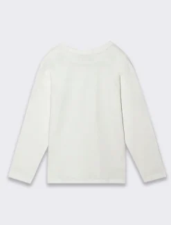 Piazza Italia Maglietta in jersey con tasca ed etichetta - sporco Bianco New