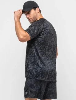 Piazza Italia Maglietta in tessuto tecnico stampato all over - asfalto Grigio Cheap