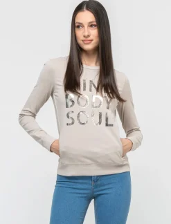 Piazza Italia Maglietta manica lunga in tessuto morbido elasticizzato - Sabbia Beige Hot