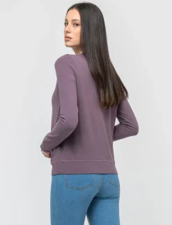 Piazza Italia Maglietta manica lunga in tessuto morbido elasticizzato - malva Viola Best Sale