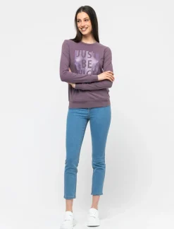 Piazza Italia Maglietta manica lunga in tessuto morbido elasticizzato - malva Viola Best Sale