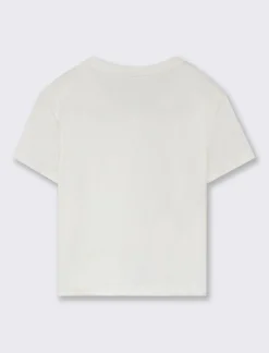 Piazza Italia Maglietta mezza manica con dettaglio fiore - Bianco Cheap