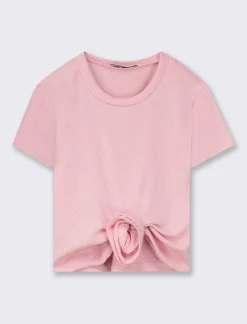 Piazza Italia Maglietta mezza manica con dettaglio fiore - Rosa Cheap