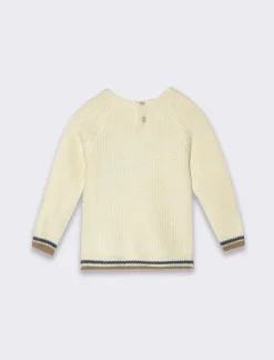 Piazza Italia Maglioncino con costina rigata e ricamo - Beige Fashion