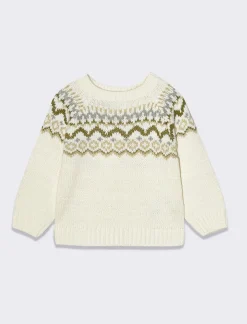 Piazza Italia Maglioncino con intarsio frontale e abbottonatura posteriore - panna Bianco Sale