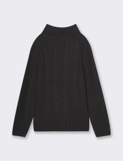 Piazza Italia Maglioncino da bambino collo alto con etichetta al fondo - Nero Best