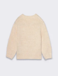 Piazza Italia Maglioncino da neonata in tessuto mano calda con applicazione frontale - Beige Clearance