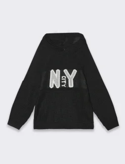 Piazza Italia Maglioncino di filo con cappuccio e disegno jacquard - Nero Shop