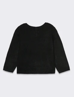 Piazza Italia Maglioncino effetto peloso con ricamo e disegni in lurex - Nero Cheap