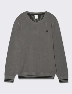 Piazza Italia Maglioncino leggero con toppe sulle maniche - Verde Outlet