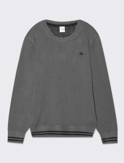 Piazza Italia Maglioncino leggero con toppe sulle maniche - Grigio Cheap