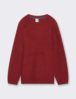 Piazza Italia Maglione con tasca e dettaglio bottoncino - Bordeaux Fashion