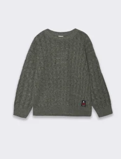 Piazza Italia Maglione da bambino modello girocollo con lavorazione a treccia - militare Verde Cheap