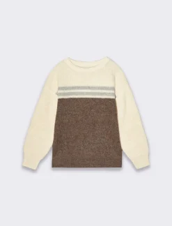 Piazza Italia Maglione girocollo con colori in contrasto - Beige Fashion