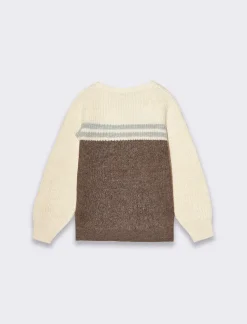 Piazza Italia Maglione girocollo con colori in contrasto - Beige Fashion