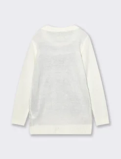 Piazza Italia Maglione lungo natalizio da bambina - sporco Bianco Sale