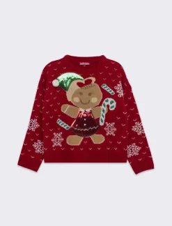 Piazza Italia Maglione natalizio da bambina - Rosso New