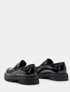 Piazza Italia Mocassino lucido con fondo roccia. - Nero Cheap