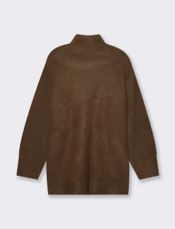 Piazza Italia Moglia modello maxipull con collo alto - Marrone tabacco Online