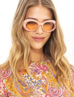 Piazza Italia Occhiali da donna ovali marmorizzati - Rosa Cheap