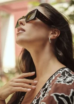 Piazza Italia Occhiali da donna rettangolari - Marrone Clearance