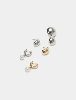 Piazza Italia Orecchini da donna con decorazioni miste - Argento Online