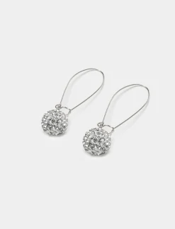 Piazza Italia Orecchini da donna modello monachina con sfera in strass - Argento Sale