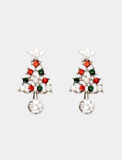 Piazza Italia Orecchini da donna natalizi modello alberello multicolor - Argento Sale