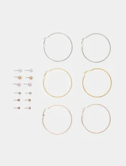 Piazza Italia Orecchini da donna set 9 paia multicolor - Multicolore Outlet