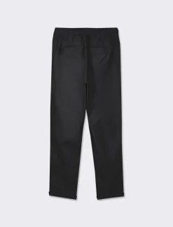 Piazza Italia Panatole modello jogger in tessuto elasticizzato con elastico e coulisse tampata in vita - Nero Shop