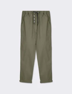 Piazza Italia Panatole modello jogger in tessuto elasticizzato con elastico e coulisse tampata in vita - Ve.milit. Verde Shop