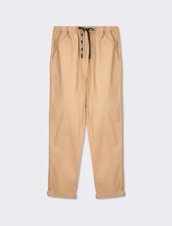 Piazza Italia Panatole modello jogger in tessuto elasticizzato con elastico e coulisse tampata in vita - Cammello Beige Fashion