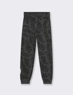 Piazza Italia Pantafitness in felpa stampa fantasia con elastico in vita e patch decorativo al fondo - Nero Outlet