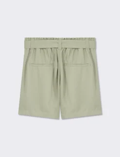 Piazza Italia Pantaloncino ampio con cintura. Vita alta con elastico on vita e tasche davanti - salvia Verde Outlet