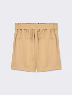 Piazza Italia Pantaloncino ampio con cintura. Vita alta con elastico on vita e tasche davanti - fieno Beige Shop