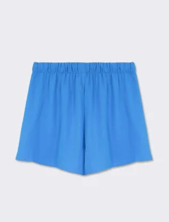 Piazza Italia Pantaloncino in tessuto fluido e coulisse con charms - Azzurro Cheap