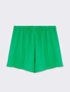 Piazza Italia Pantaloncino in tessuto fluido e coulisse con charms - mela Verde Fashion