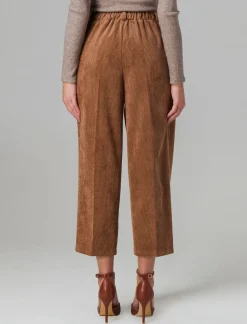 Piazza Italia Pantalone a coste con elastico in vita e tasche amerciane - tabacco Marrone Best Sale