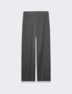 Piazza Italia Pantalone a vita alta con chiusura a doppio bottone e zip - Grigio Best