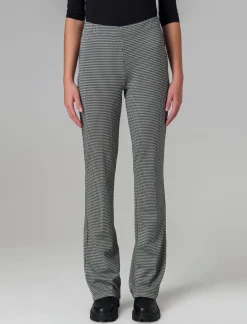 Piazza Italia Pantalone a zampa in tessuto quadro - Pied de poule Best Sale