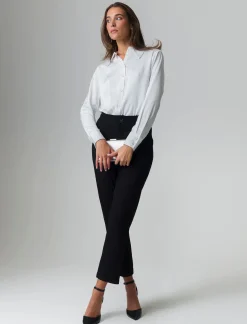 Piazza Italia Pantalone alla caviglia a vita alta ed elastico in vita vestibilità slim - Nero Fashion