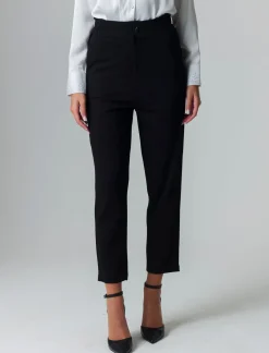 Piazza Italia Pantalone alla caviglia a vita alta ed elastico in vita vestibilità slim - Nero Fashion