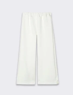 Piazza Italia Pantalone ampio da bambina,tessuto bioelastico in cotone con culotte - sporco Bianco Sale