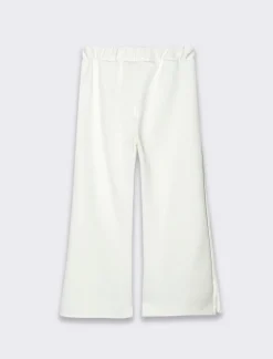 Piazza Italia Pantalone ampio da bambina,tessuto bioelastico in cotone con culotte - sporco Bianco Sale