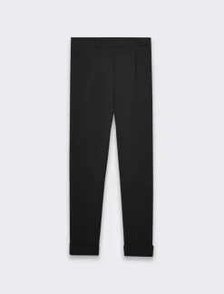 Piazza Italia Pantalone basico con elastico in vita e risvolto alle caviglie - Nero Shop