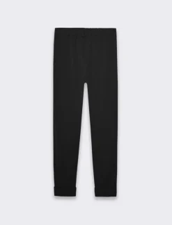 Piazza Italia Pantalone basico con elastico in vita e risvolto alle caviglie - Nero Shop