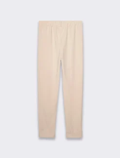 Piazza Italia Pantalone basico con elastico in vita e risvolto alle caviglie - burro Bianco Best Sale